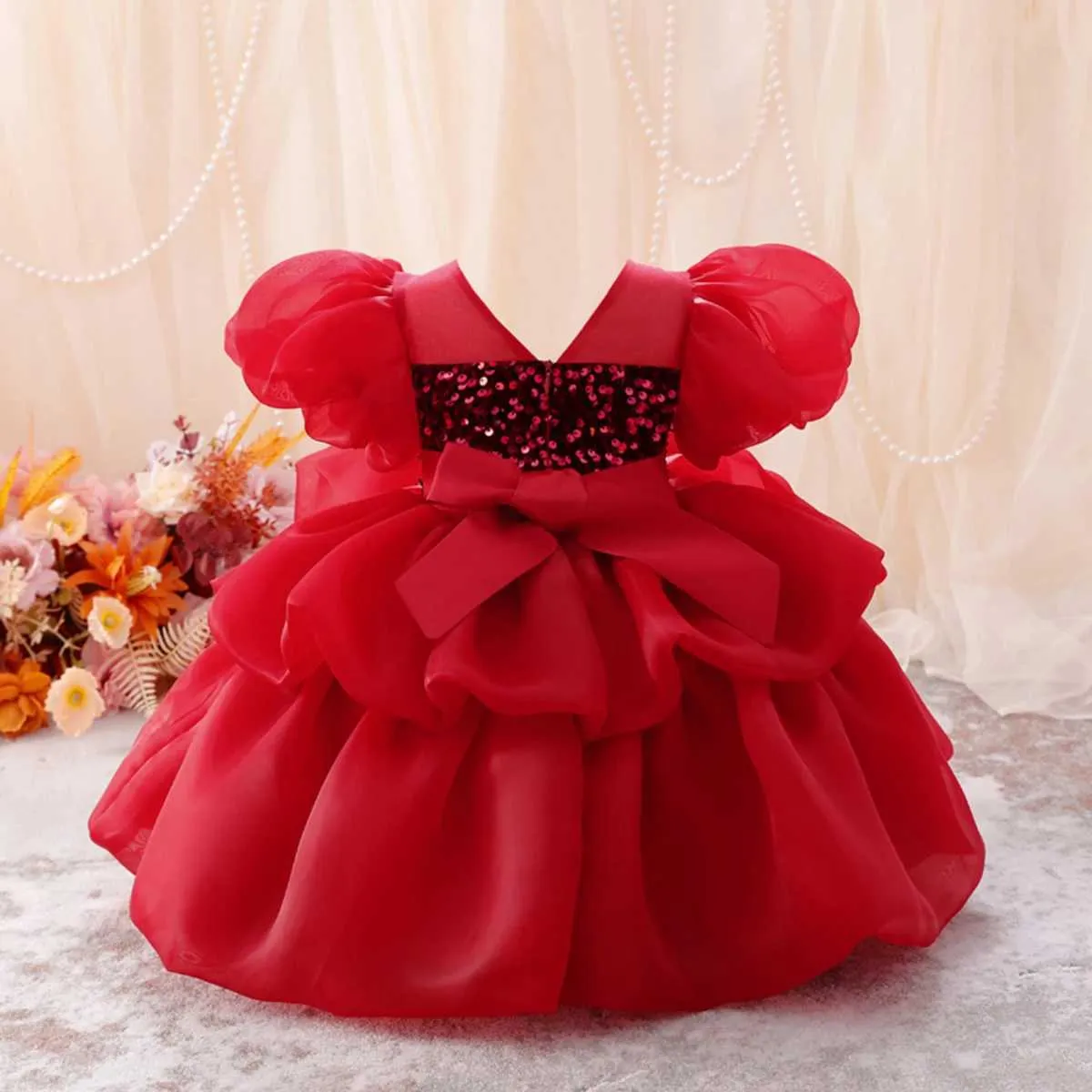 Girl's Dresses Baby Toddler Puff Sleeves Sequined Flower Girls Birthday  Party Pageant Toddler Holiday Dress from Dhgate Girl's Dresses - price 39.45