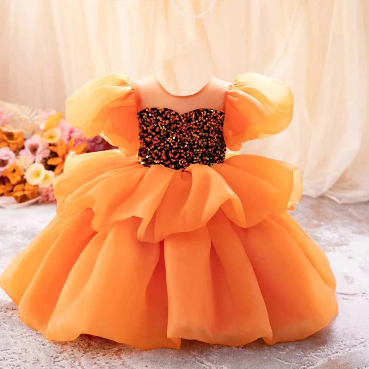 Girl's Dresses Baby Toddler Puff Sleeves Sequined Flower Girls Birthday  Party Pageant Toddler Holiday Dress from Dhgate Girl's Dresses