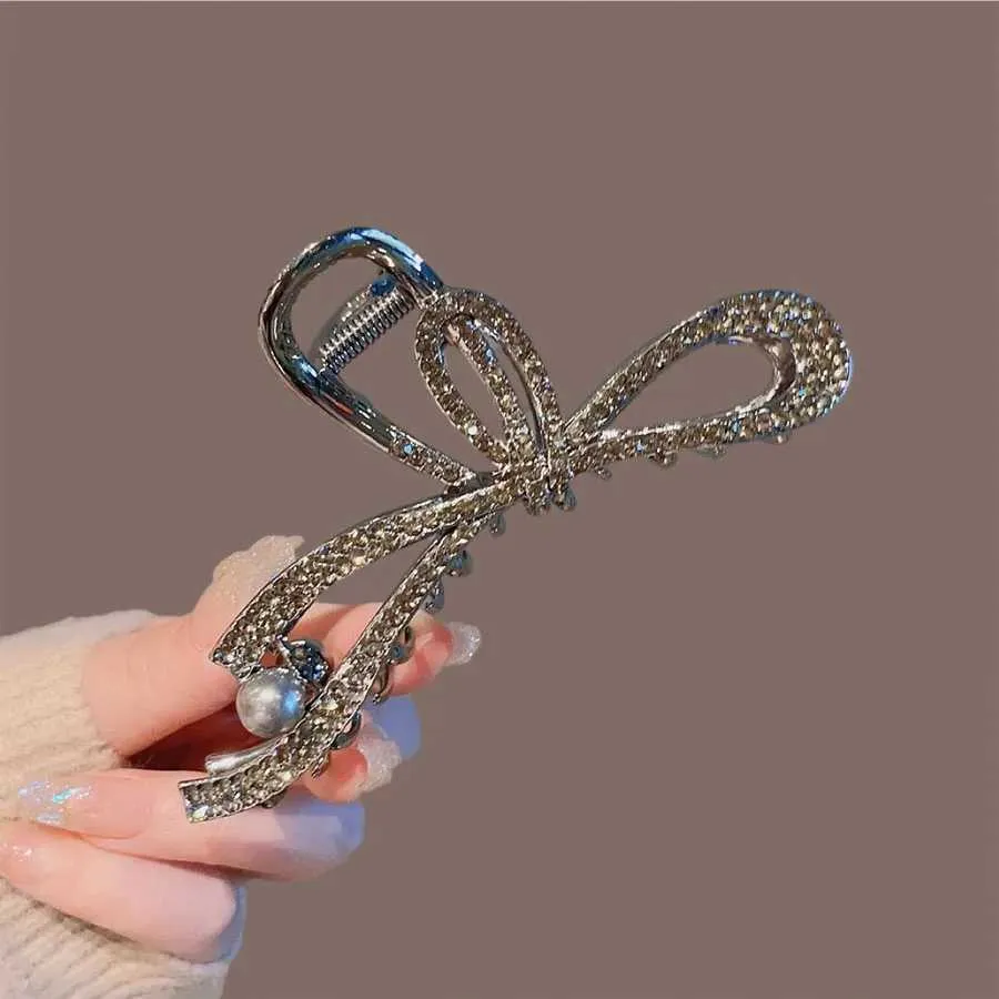 Autres Vanika Nouvelles femmes Elegant Metal Bow Hair Clip Hingestones Girls Cliptons de cheval vintage Clip de la mode