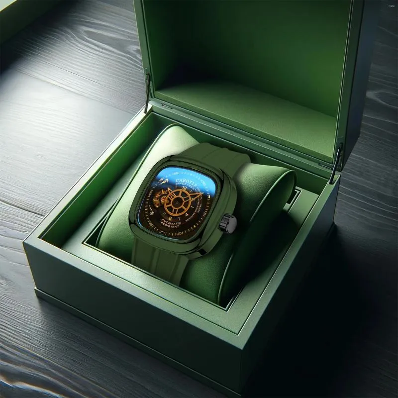 Reloj de pulsera y versátil reloj retro de estilo retro de alta gama con diseño clásico elegante totalmente automático de doble cara hueco