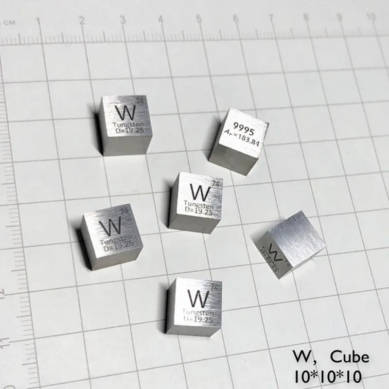 Bits Hoge zuiverheid 99,95% Tungsten Block Metal W Periodieke tafel Kubus Hoge dichtheid Tungsten Cube Hobby Display Collection 10*10*10mm