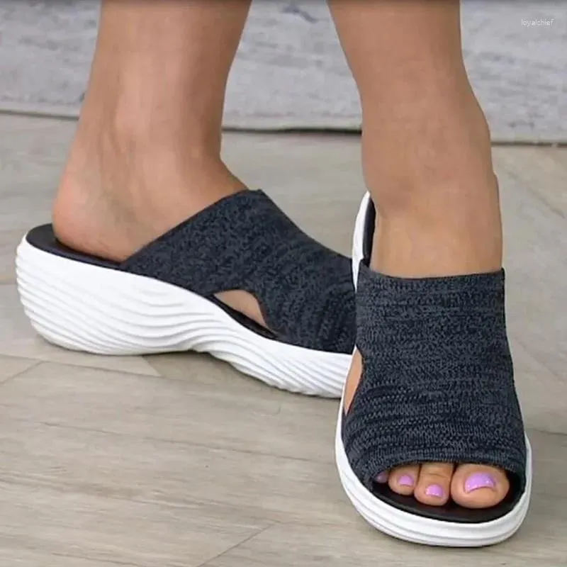 Slippers 2024 Mesh Femmes Stressant Stretch Salles Outdoor Sandales Ortique Femelle Open Toe Casual plage