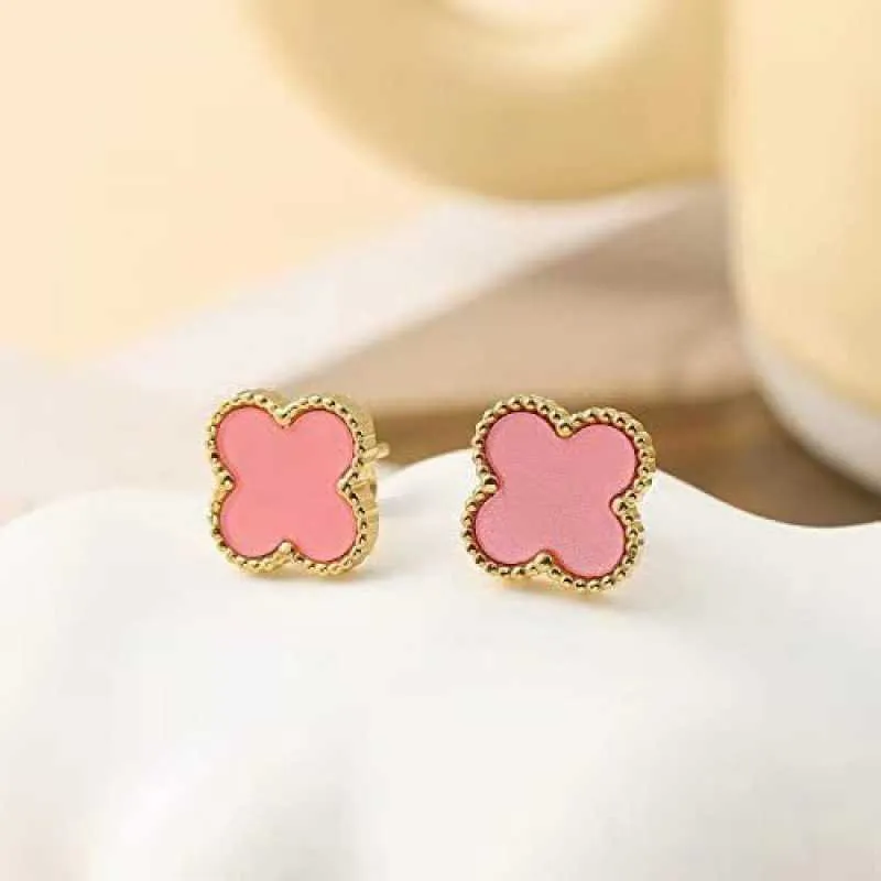 Cheap price and high quality earrings jewelry popular lucky four leaf clover earrings vanly fadeless versatile highend with common cleefly