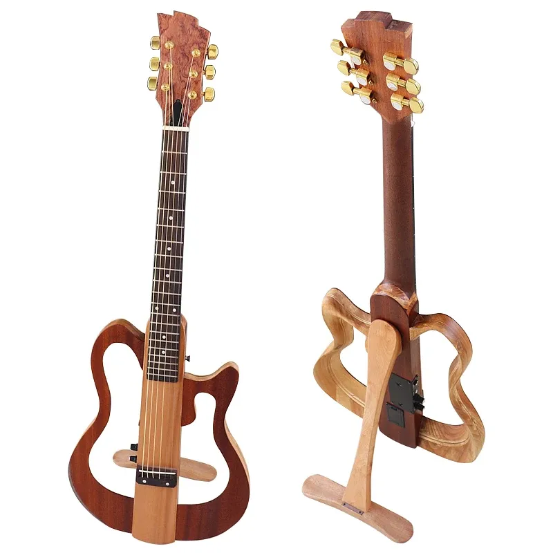 Chitarra da 39 pollici silenzio chitarra acustica full canada maple wood corpo un lato può piegare la chitarra silenziosa folk a 6 corde con staffa