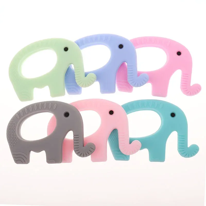 Blocks 10pcs Silicone Elephant Animals Scerts BPA Baby Baby Disting Toys Pendants Accessoires Infant Oral Care Nursing Gifts MORDEDOR