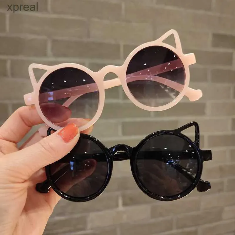 Okulary przeciwsłoneczne dziecięce cudowne okulary przeciwsłoneczne dziewczęta letnie chłopcy koty uszy (w kształcie kota na parze wx