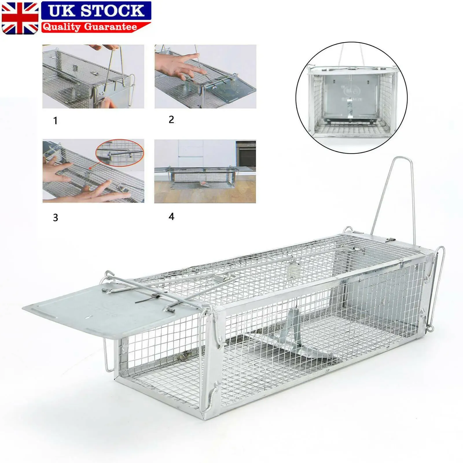 Pièges whdz rat trap Squirrel Heavy Duty Metal Human Humane Live Bait Vermin Cage Cage Cage