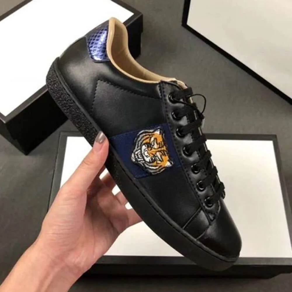 Designer Leather Sneakers Men s Women s Embroidered Trainers Python Embossed