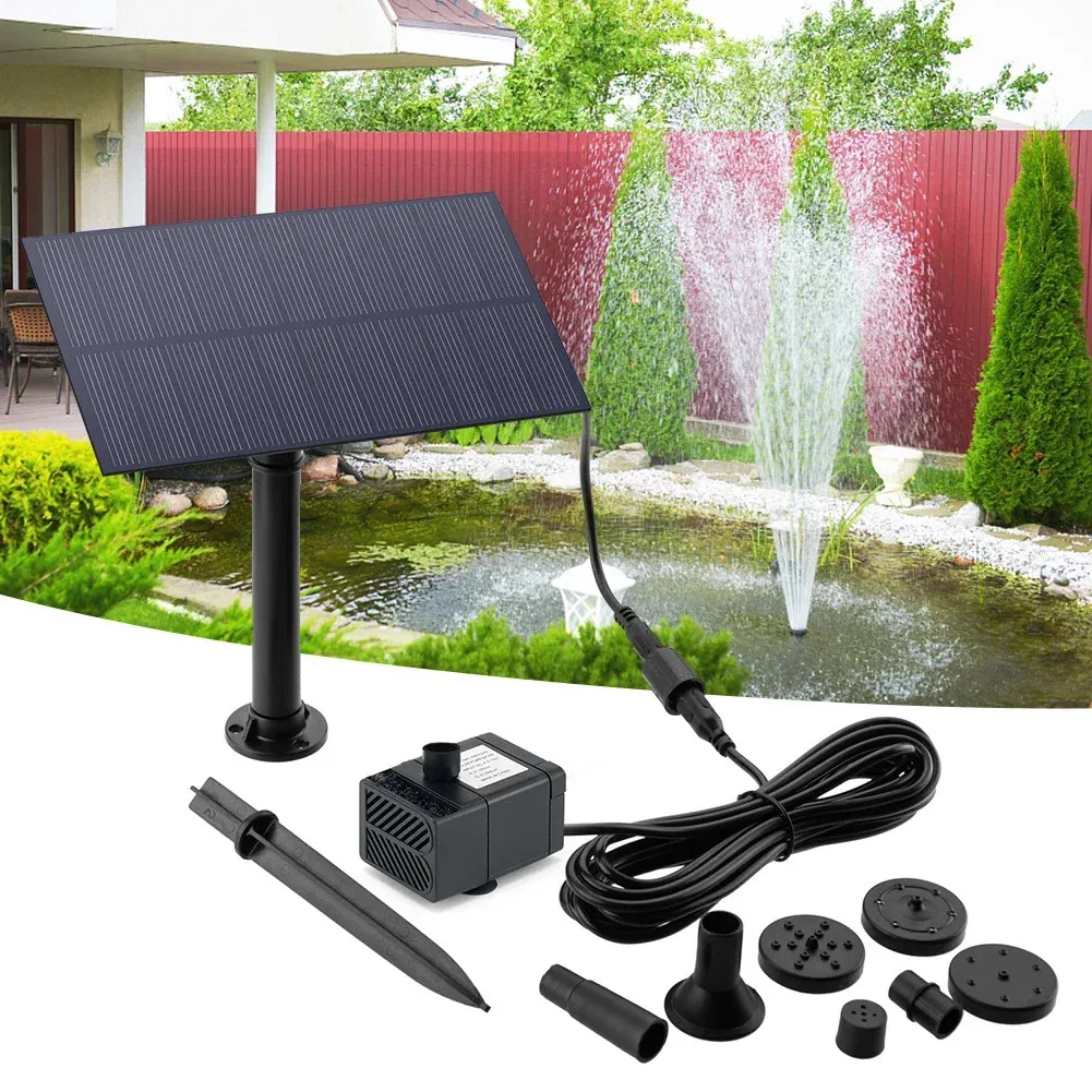 5W 5V Water Fountain Garden Decoratie met Stake Solar Power Power Pump Pump Watering System Energy Saving Kits voor Fish Tank 240506