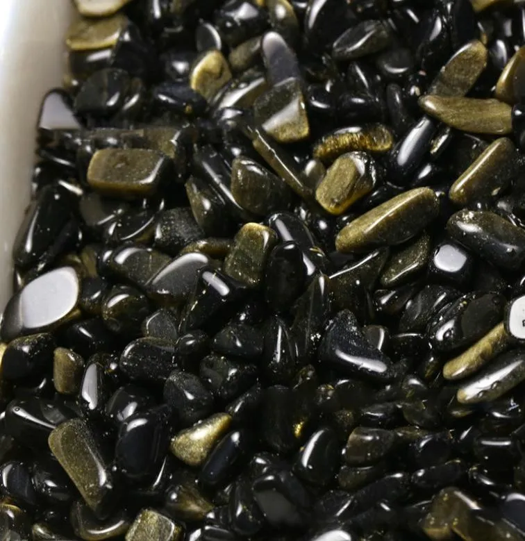 100g Natural Original Gold Sheen Obsidian Crystal Quartz Stone Rock Rock Chups Energy Healing Formed Stone Aquarium Fish Tank Decor Di7397380