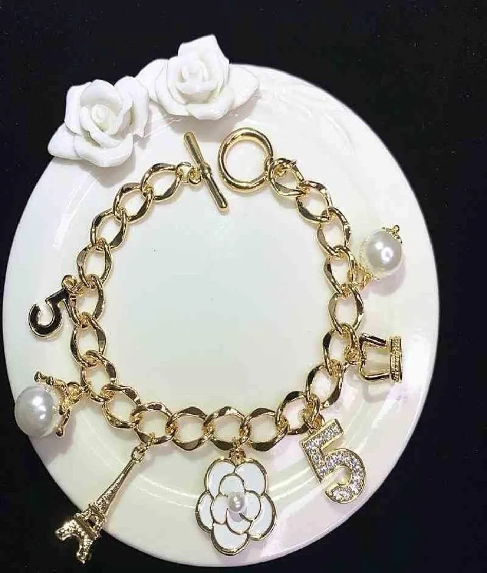 S106 Number 5 Luxury Brand Designer Jewellery Tassels Flowers Jewelry Bracelets Bangles Kpop Jewlery For Women 2104083278770