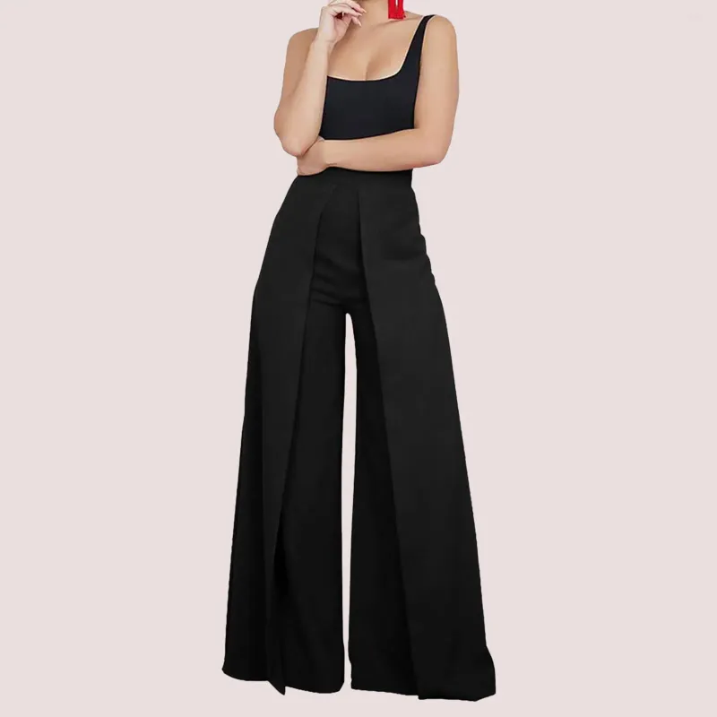 Women's Pants Wide Leg For Women 2024 Summer Solid Linen Loose Trousers Straight Sweatpants Woman