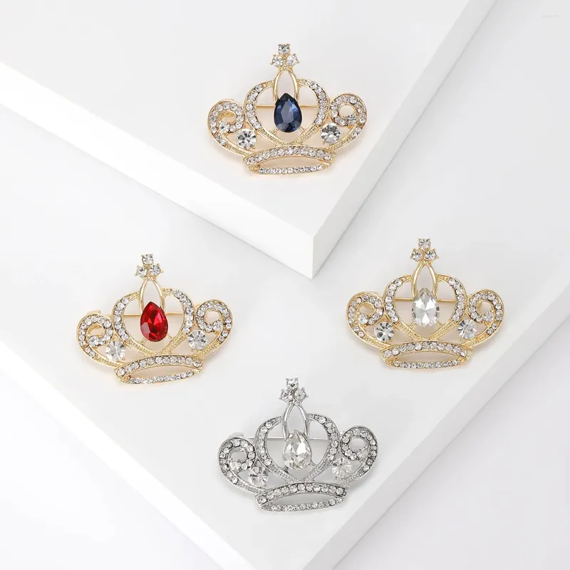 Brooches Fashion Alloy Rhinestone Crown Brooch Women's Dress Party Pin Gifts Jewelry
