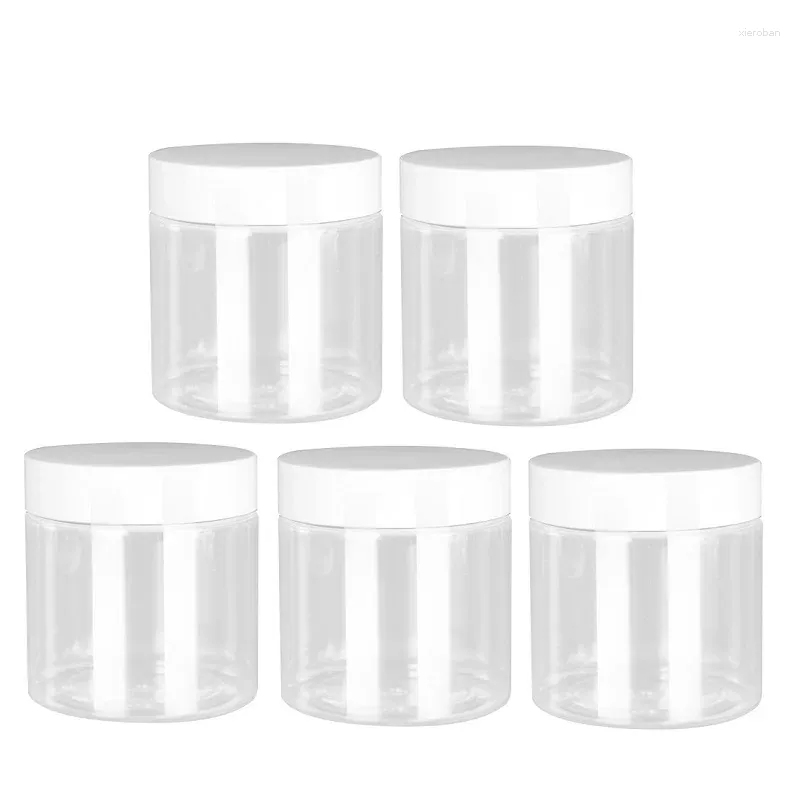 Bouteilles de rangement 30pcs 56DIA.Joints de récipient à la crème Pocs de cire en plastique Couvercle en aluminium 100 ml vide transparente la bouche large recharge bouteille de compagnie cosmétique