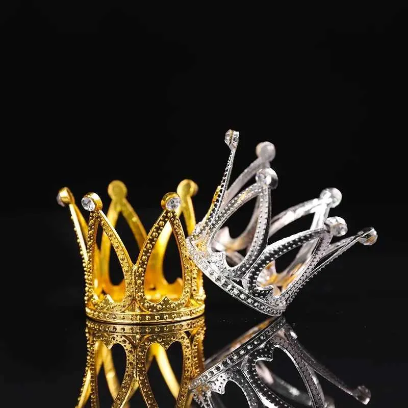 3 pezzi di candele decorazione per torta corona con decorazione della corona di perle ornamenti torta di compleanno regina corona decorazione diamanta corona