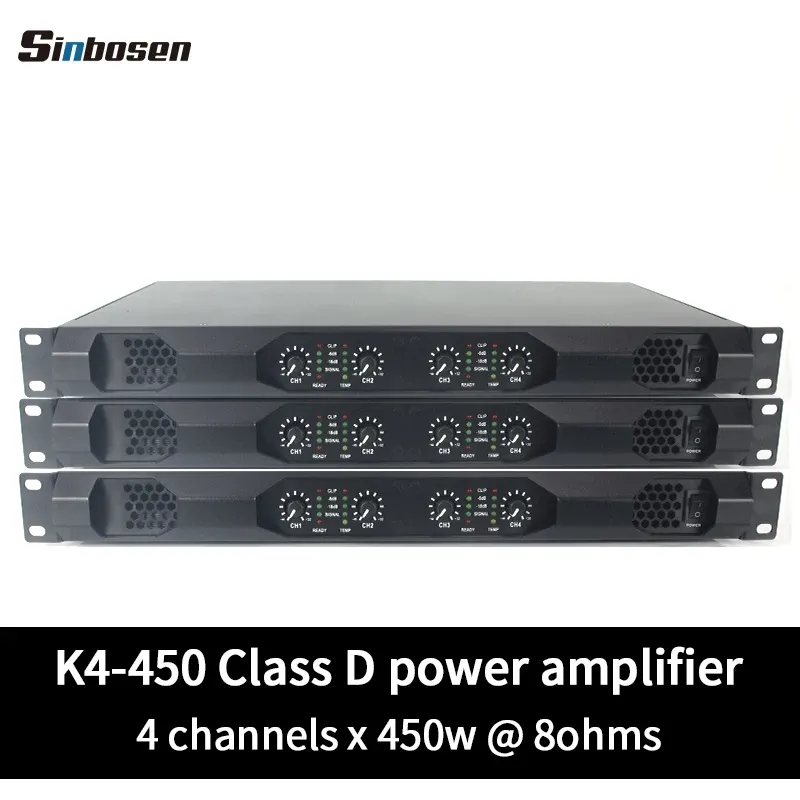 Förstärkare Sinbosen K4450 8 ohm 450Watt Professional Class D 1U Power Amplifier Home Cinema AMP