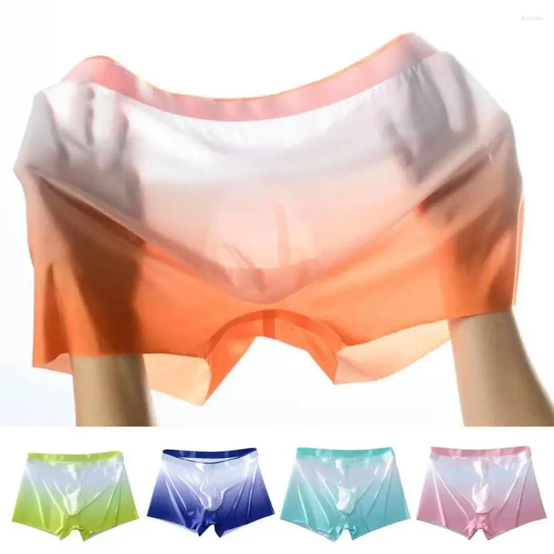 Underpants Slim Fit Männer Unterwäsche nahtlos mittelgroße Gegrader-Farb-Eis-Seiden-Männer mit U-Convex-Design hoch für den Komfort