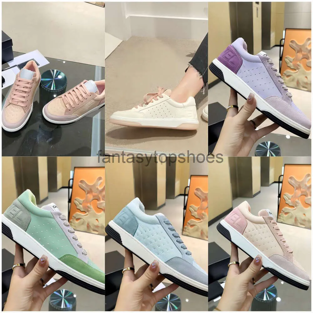 Chanellies Chaussures Chaussures Designers décontractés canalisent les hommes surdimensionnés femmes Espadrilles Trainers Flats Platform Sneakers blanc noir cuir rose rose vert foncé