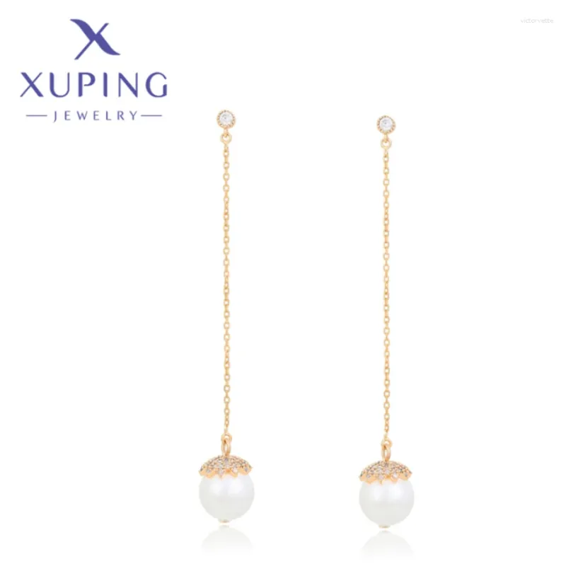 Gestüt Ohrringe Xuping Jewelry Mode hochwertige Perle Form Goldfarbe für Frauen Schulmädchen Party Wish Geschenke S00096699
