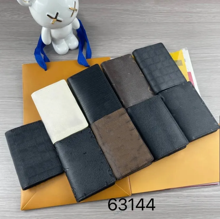 POCKET ORGANIZER Classical Card Holders Wallet Genuine Leather Credit cards cover men daily wallets Multiple Purses women clutch coin original box dust bag 63144