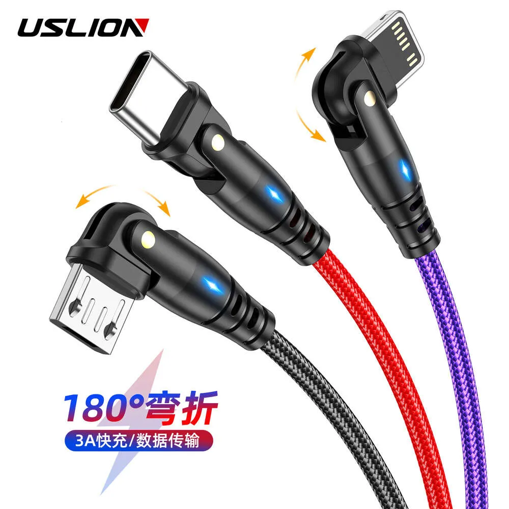180 Grad Ellbogen Typec USB -Kabel 2M für Blitzladung