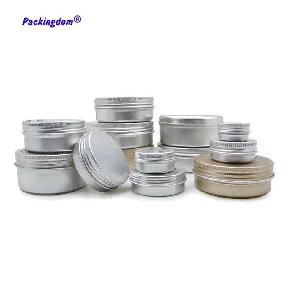 Kaarsen 50 stks aluminium container ronde metalen pot kaarsen tin leeg 15 g 30 g 50g 80 g 100 g 250 g lippenbals