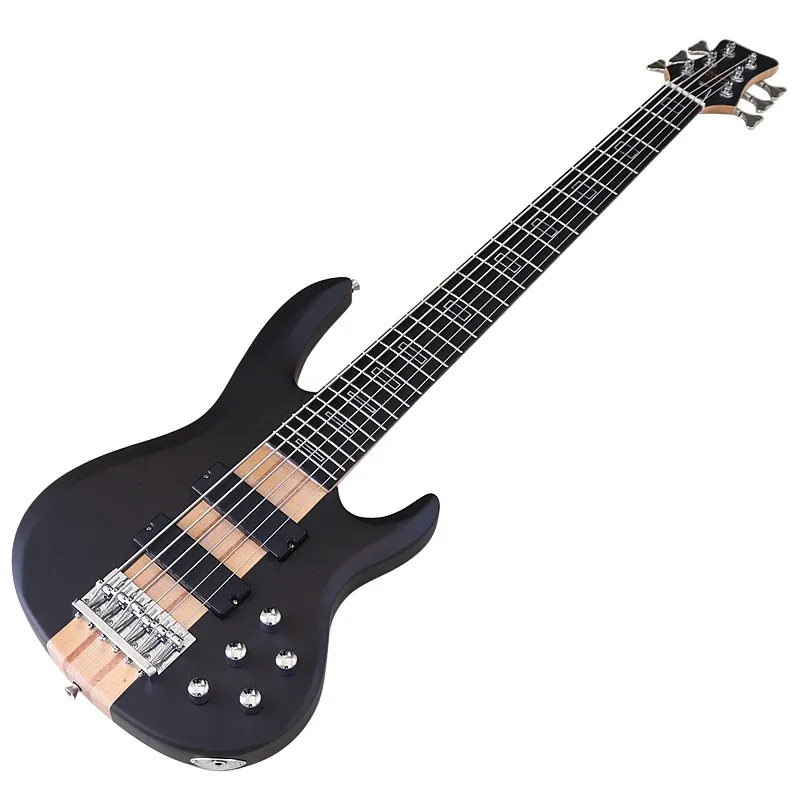 Gitaar actieve elektrische bas gitaar 6 strings massieve ashwood body nek door 43 inch goede handwerk zwart rode zonneburst natuurlijke kleur
