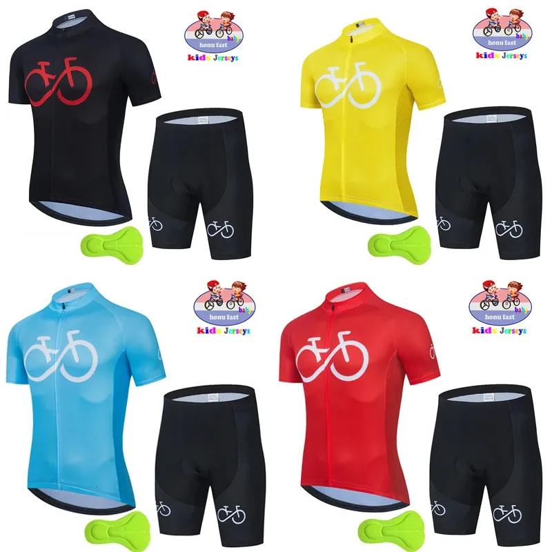 Childrens Cycling Desse Zomer Kinderen Shorts Jersey Biking Suit Child MTB Draagapparatuur 240506