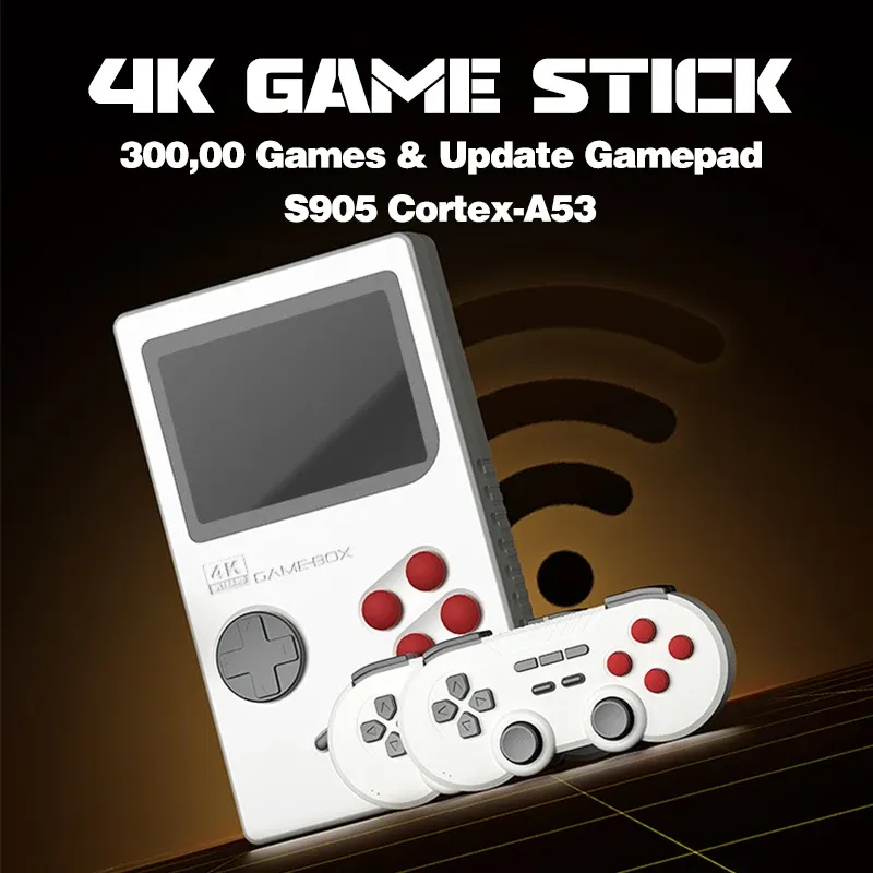 MICE K8 Vidéo Game Stick 4K S905 Chip TV Game Console Update 2.4G Wireless GamePad Support PS1 PSP N64 3D Retro Box avec des ventilateurs de refroidissement