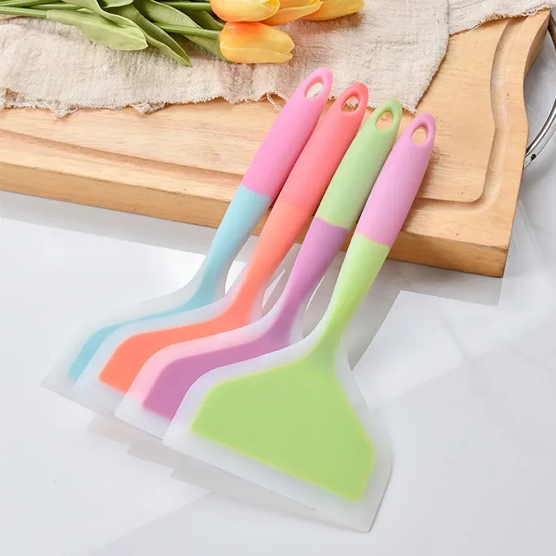 Utensils NonStick Silicone Spatula Omelette Pan Turner Beef Meat Egg Cooking Spatulas Wide Pizza Shovel Kitchen Scraper Cooking Utensils