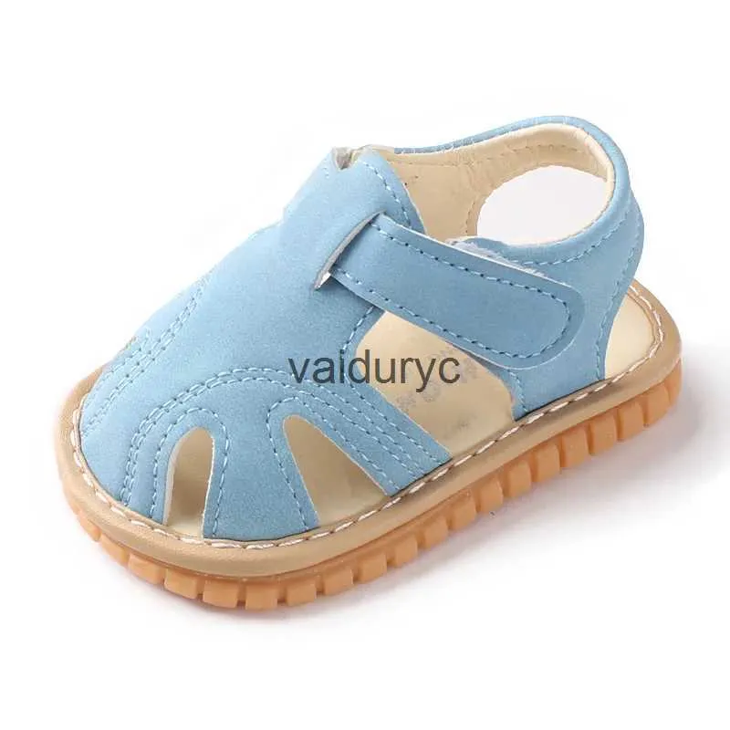 Erste Walkers Baby Girl Boy Sommer Sandalen Süßigkeiten Farbe Kinderschuhe Anti -Kollision Pfeife weicher Sohle LD Beach H240506