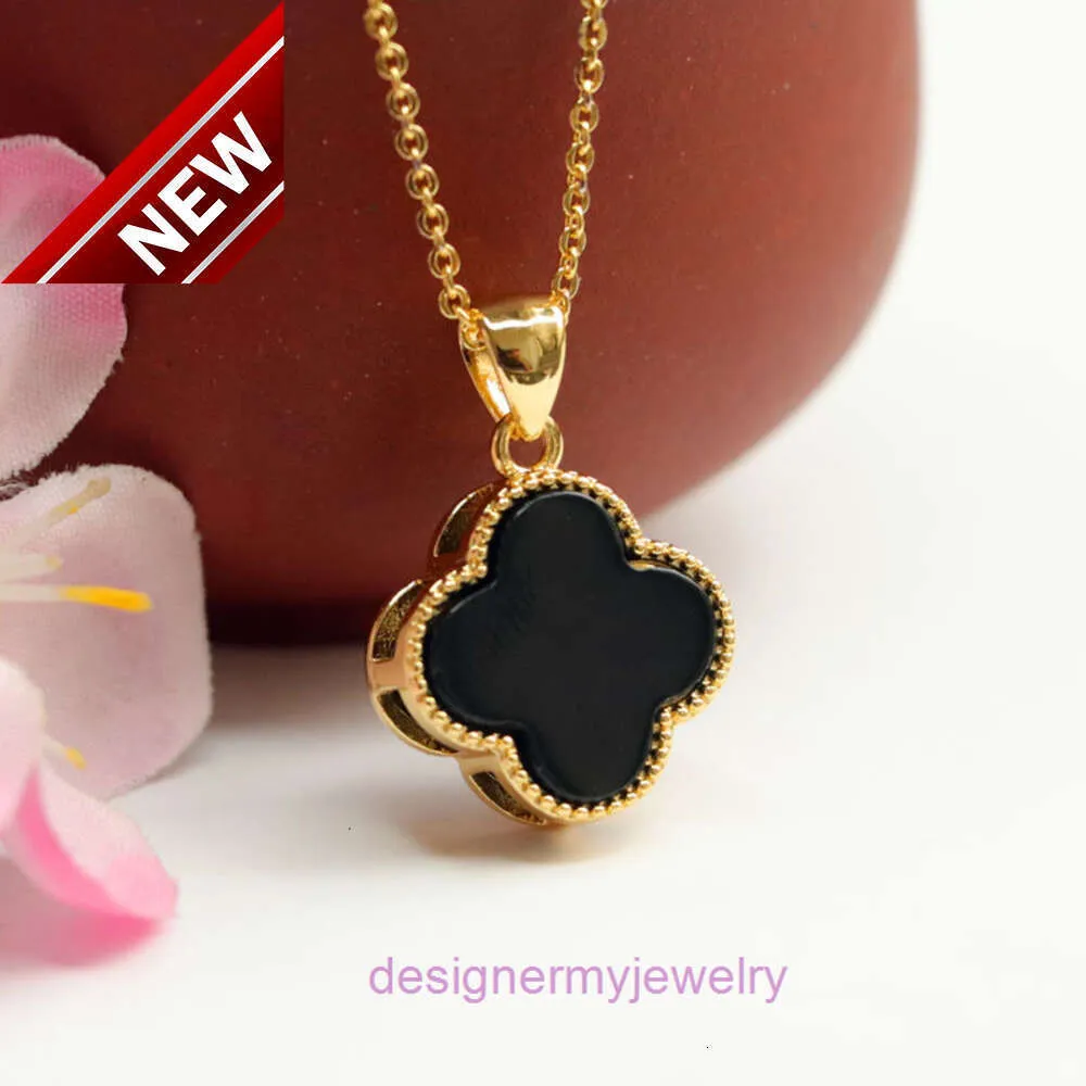 Nouveau collier Van Clover Fashion Classic Natural ONYX CLOVER PENDANT Collier Jade Jewelery Ladies cadeau