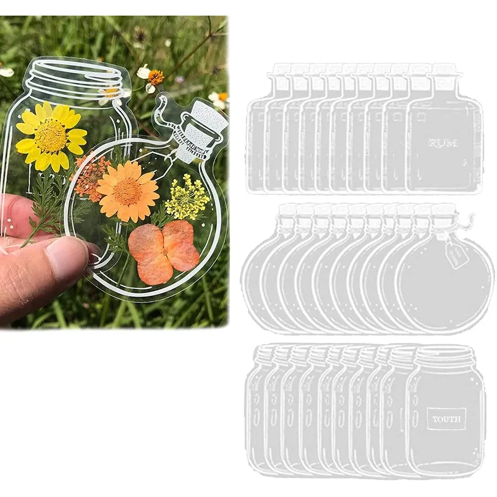 30 stcs transparante gedroogde bloem bladwijzers DIY Bookmark voor studenten ing flesstickers pagina clips Kids cadeau 240428