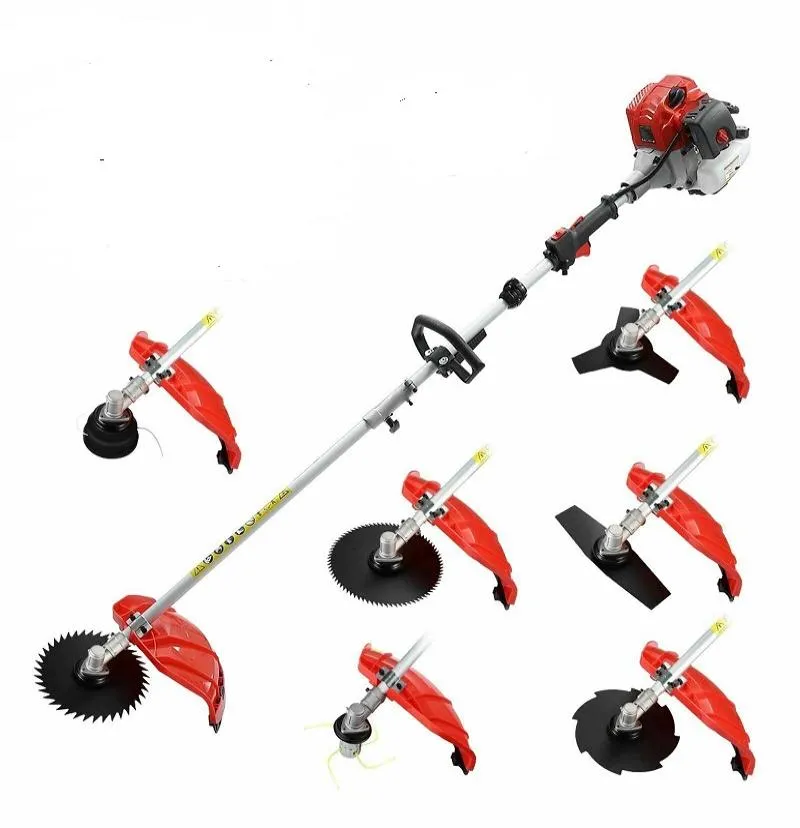 Nouveaux coupeurs de jardin modèles 52cc 2 strokeair refroidissement de la brosse de brosse de coupe outils whipper avec des têtes de lamesnylon en métal629989