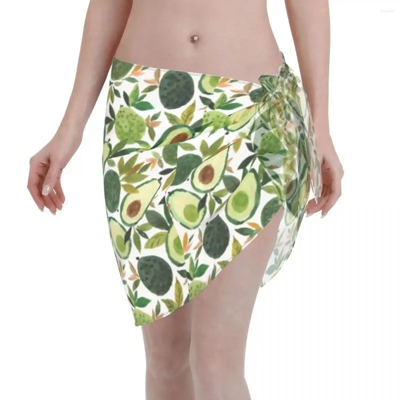 Sexy Women Avocado Lover Sheer Scarf Cover Ups Beach Bikini Wrap Ladies Skirt