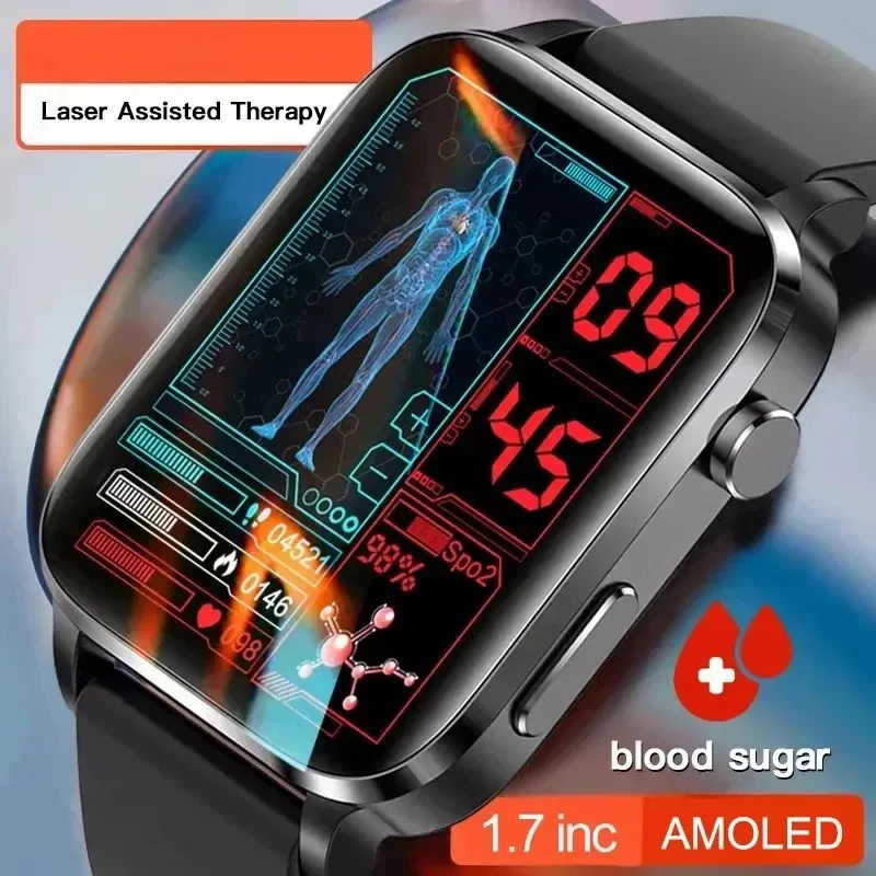 Часы 2023new Smart Watch Men Laser Laturant с гипертонией гипергликемия гиперлипидемия частота сердечного ритма здоровые монитор умные часы женщин