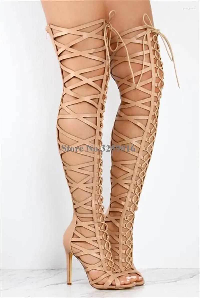 Gladiator thigh high boots hotsell