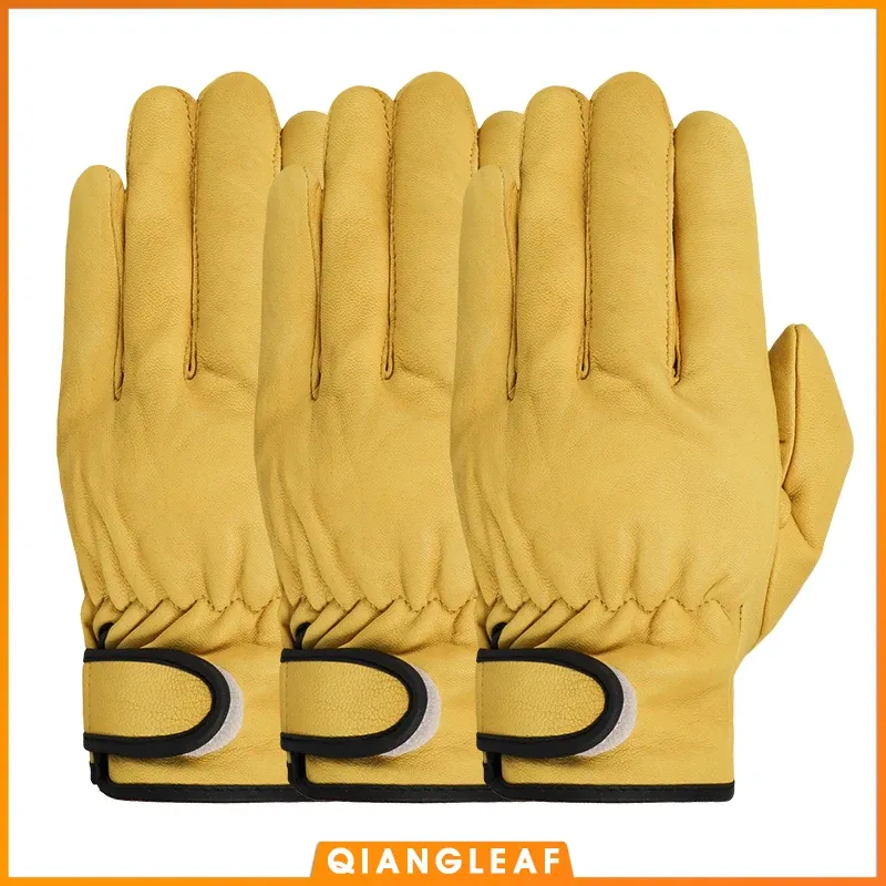 Gants Qiangleaf 3pcs livraison gratuite du travail de protection contre la vente à chaud gant gant mince en cuir en cuir en cuir gants gants en gros 520my