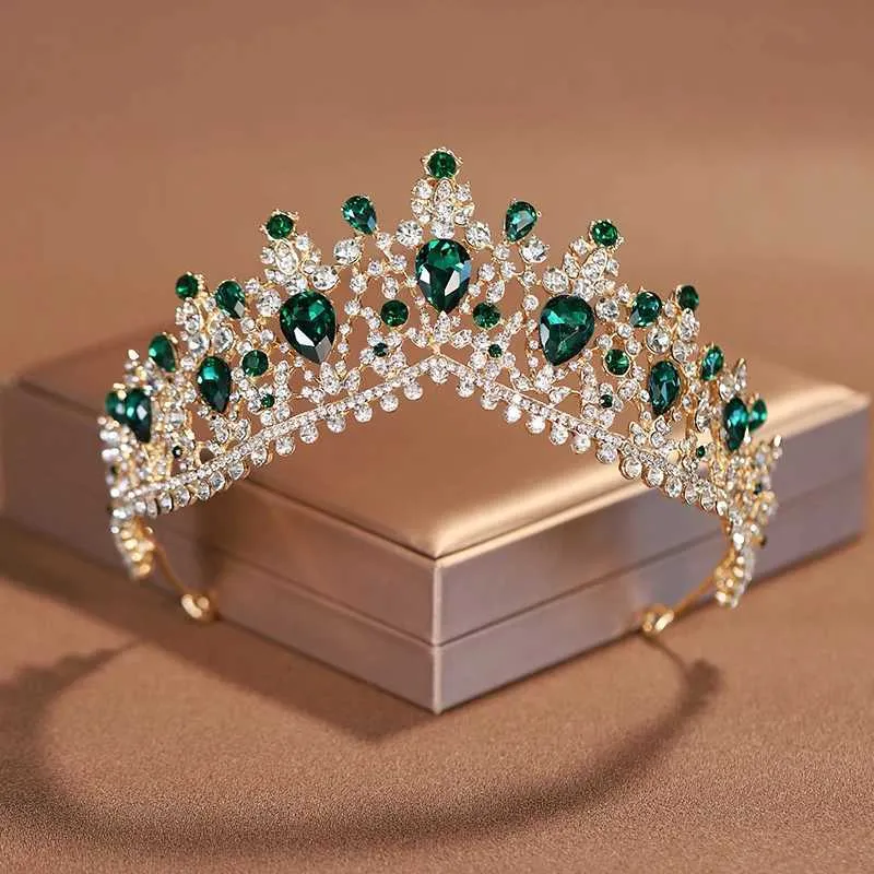 Biżuteria do włosów ślubnych iTacazzo Bridal Headwear Crown Classic Army Green Colourtiras odpowiednie na wesela kobiet i przyjęcia urodzinowe