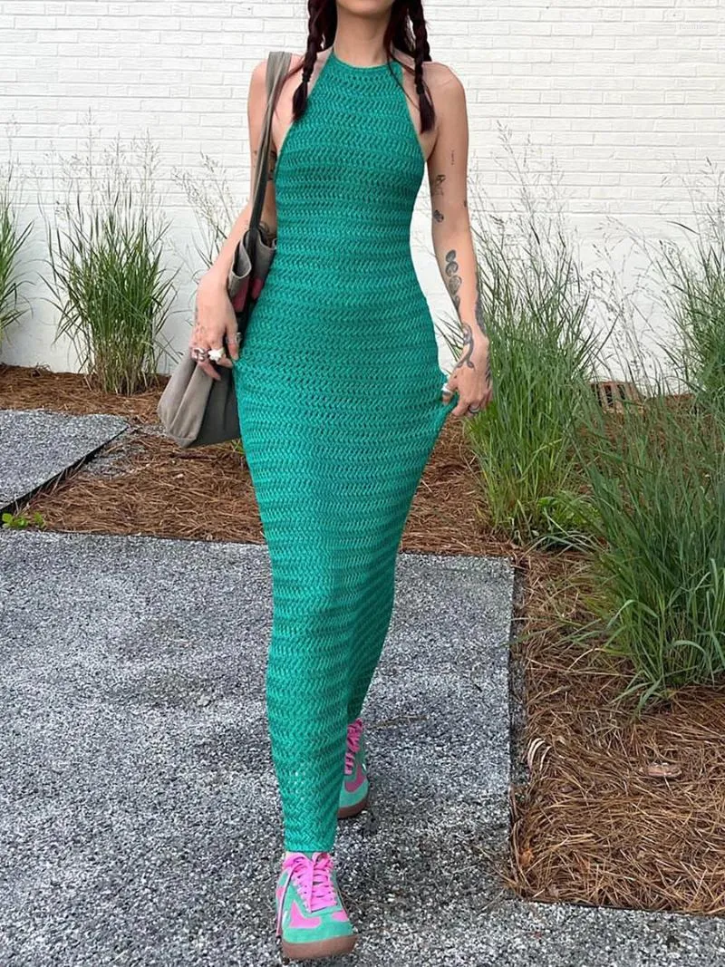 crochet knit midi dress Claudia Crochet Midi Dress CHOCOLATE BROWN / XS main image 0