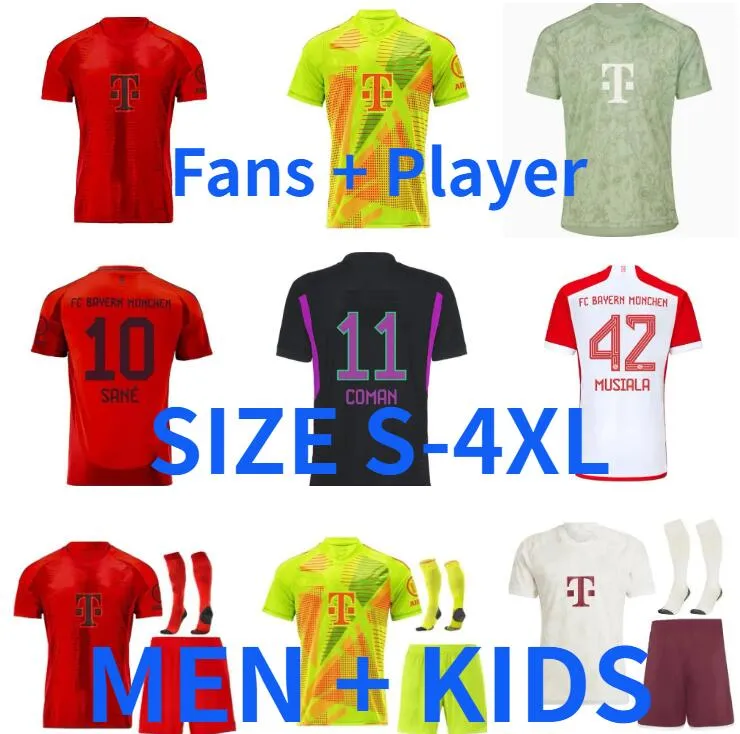 23 24 25 De Ligt Kane Soccer Jerseys Sane Bayern أولاً-ميونيخ دانك فرانز Gnabry Coman Dier Dier Kimmich Football Shirt 2024 Away Kids Uniforms Minjae