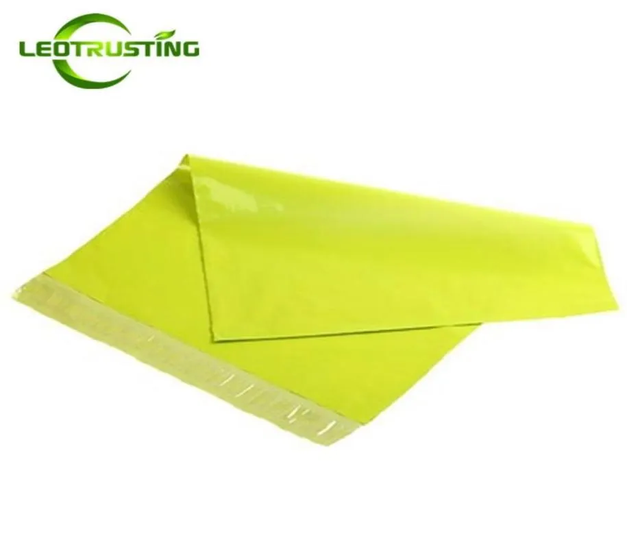 Leotrusting 50pcslot Yellowgreen Poly Envelope Bag Self -Real -Klebstoff -Taschen Plastik Poly Mailer Postgeschenke Packsbags4646384
