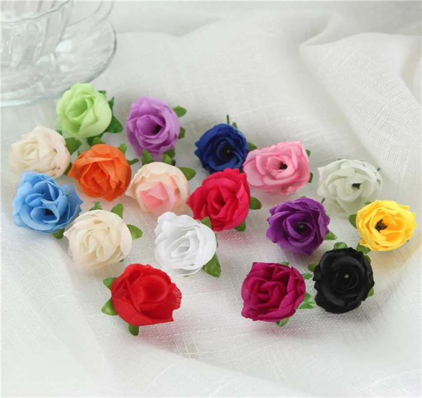 200 PCSLOT Fleurs artificielles Buds Rose Roses Arrangement de fleur de soie Party Party Decorative Home Couronnes Heads4301638