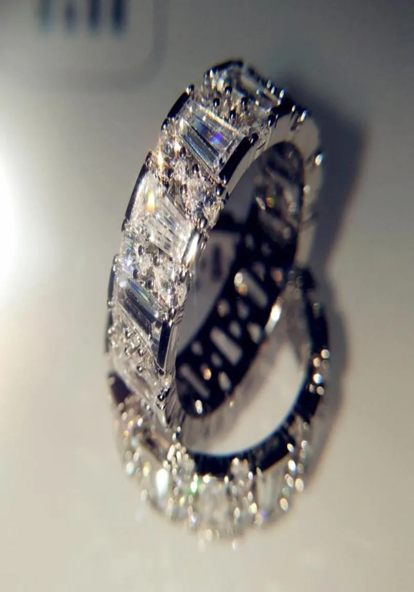 Anelli a grappolo gioielli18k bianco naturale 3 gioielli gemma anello oro 18 k per donne uomini aessories droplenge2717552
