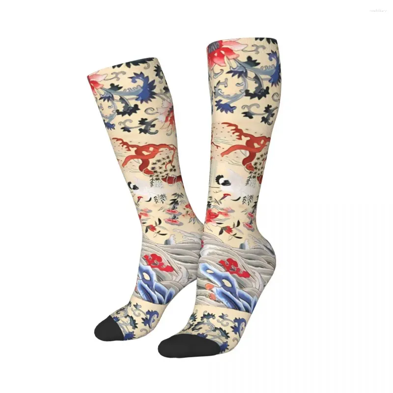 Chaussettes masculines vintage fleur bohème ouzbékistan suzani suzanne unisexe hiver chaleureuse chausse