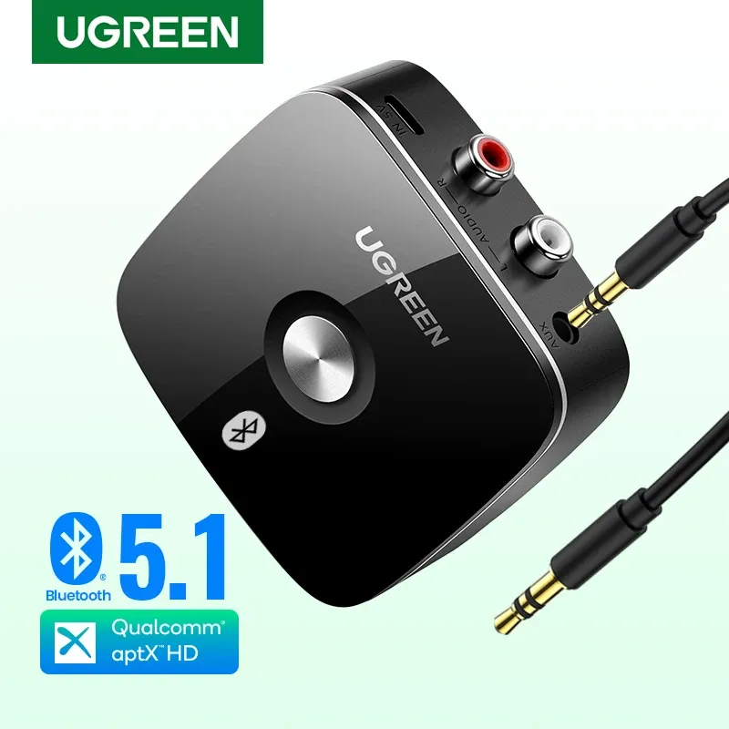 Kit UGREEN Bluetooth RCA Receiver 5.1 aptX HD 3.5mm Jack Aux Wireless Adapter Music for TV Car 2RCA Bluetooth 5.0 Audio Receiver