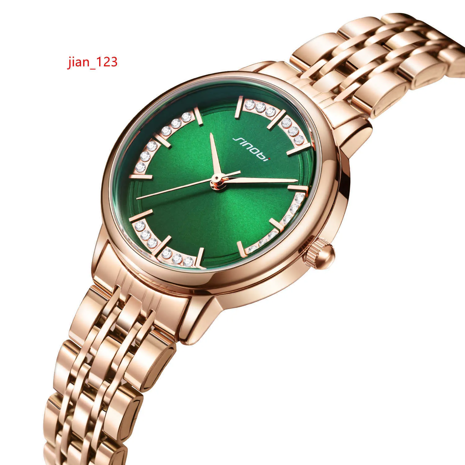 Vrouwen kijken naar fabrieksprijs mode Moissanite Green Dial Ladies Watch OEM horloges China fabrikant groothandel