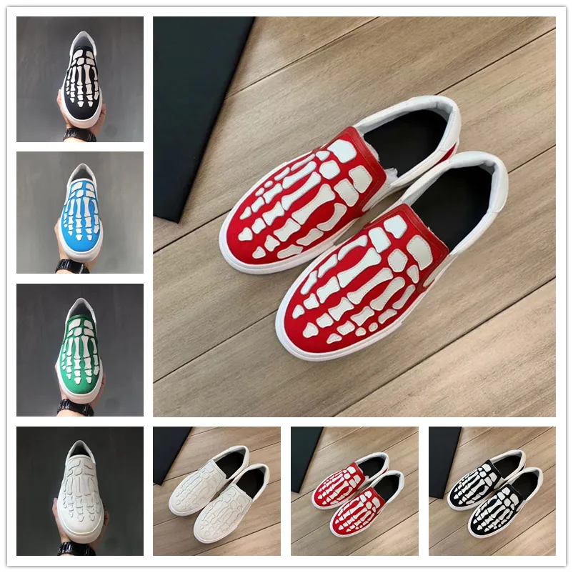 Skel Toe Slip-On hommes femmes chaussures décontractées designer squelettes baskets toile plate mode noir blanc rouge vert os runner man plateforme entraîneurs sportifs baskets