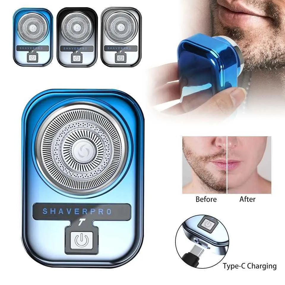 Shavers électriques Rasoir électrique électrique portable Razor électrique pour hommes mini-barbe 2gears