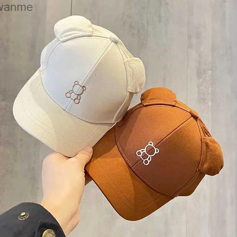 Cappelli Cappelli Cappello da bambino carino dalla Corea del Sud con cartone animato a orecchio Cappuccette da baseball in cotone ricamato adatto alle ragazze per ragazzi regolabili per bambini regolabili da sole WX